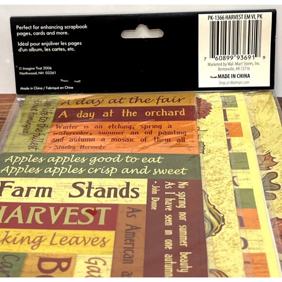 Fall Harvest Embellishment Value Pack Stickers Tags Ribbons buttons Scrapbooking - Picture 7 of 7